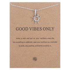 Wholesale Fashion Gold-Color Good Vibes Only Sun Necklaces & Pendants For Women Jewelry Gift