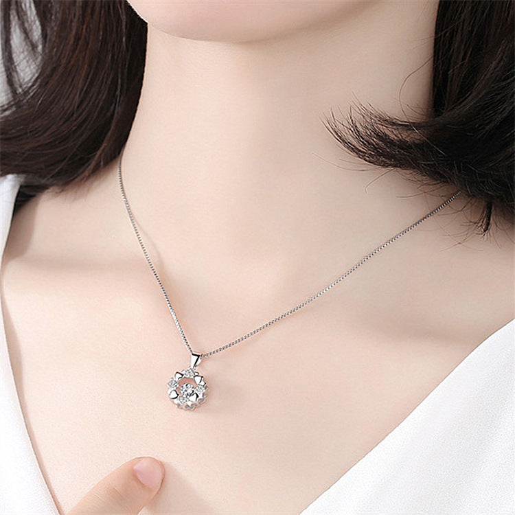 Smart Snowflake Pendant Silver Plated Necklace