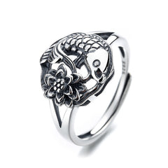 Women's Fashion Vintage Lotus Koi Ring