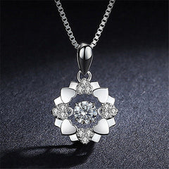 Smart Snowflake Pendant Silver Plated Necklace