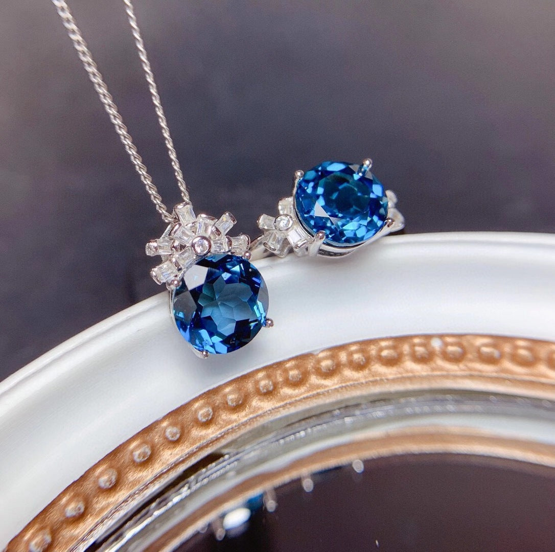 Jewelry Sets For Women London Blue Stones Pendants Necklaces