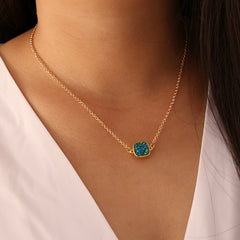 Frosted Luminous Semi-precious Stone Necklace Female