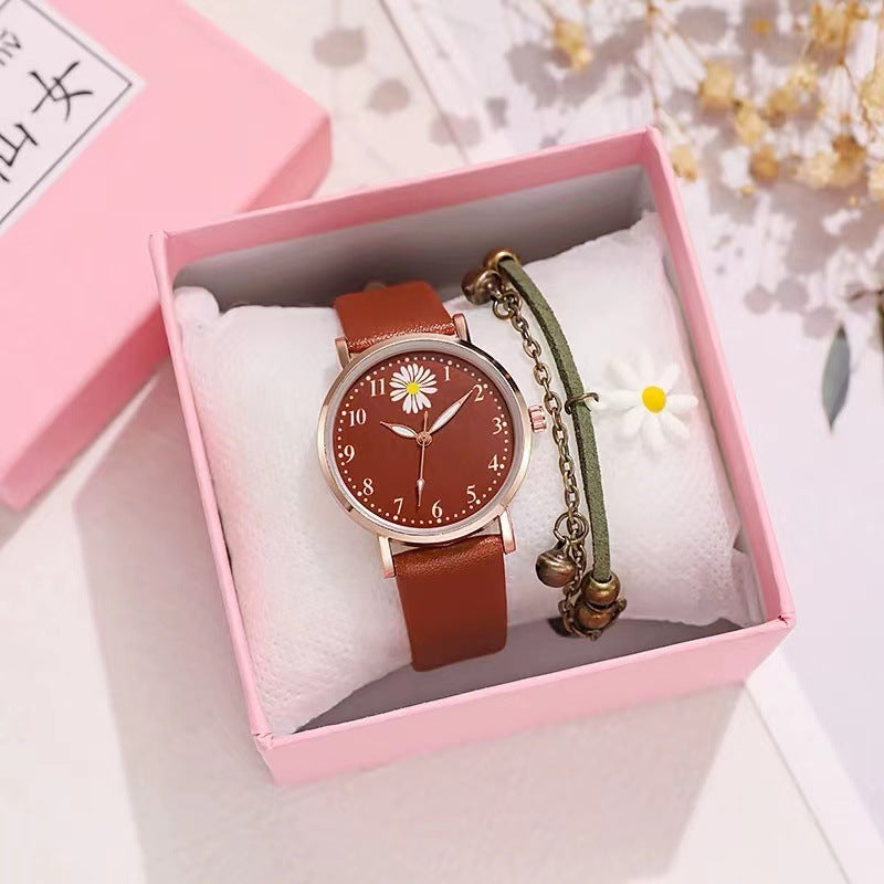 Little Daisy Girl Watch Mori Style Ins College Style Artistic Retro Hong Kong Style Student Women's Watch