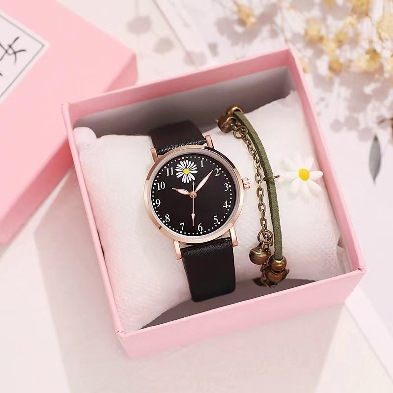 Little Daisy Girl Watch Mori Style Ins College Style Artistic Retro Hong Kong Style Student Women's Watch