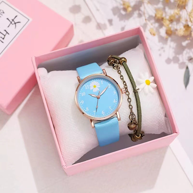 Little Daisy Girl Watch Mori Style Ins College Style Artistic Retro Hong Kong Style Student Women's Watch