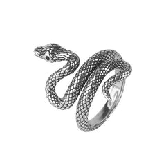 Multi-layer Winding Simulated Snakes Ring Personality Distressed Snake