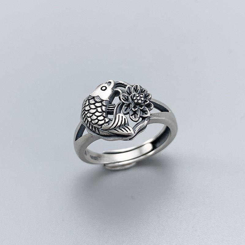 Women's Fashion Vintage Lotus Koi Ring